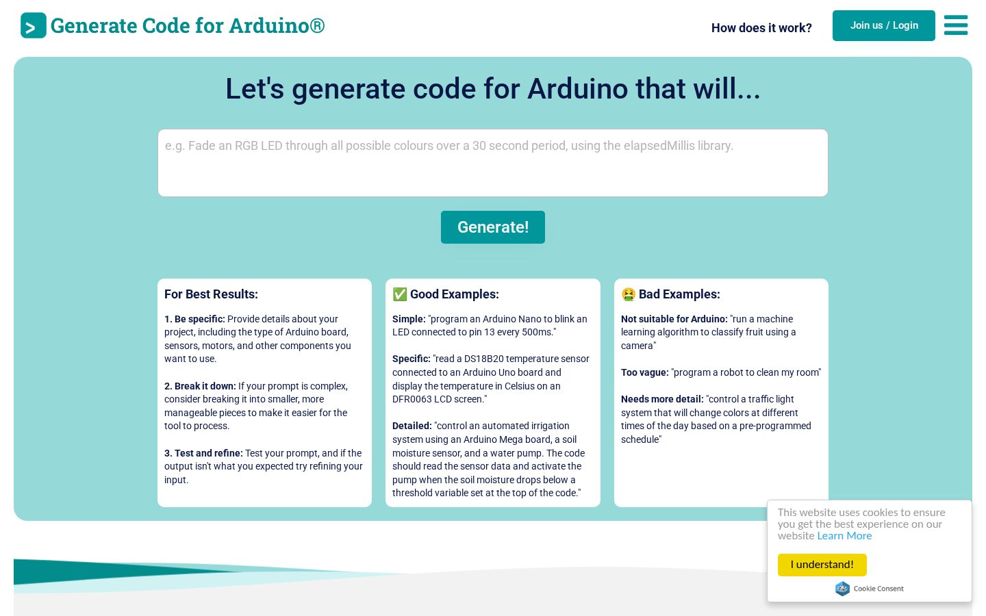 Duino Code Generator Homepage