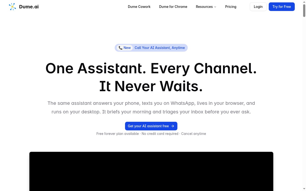 Dume.ai homepage