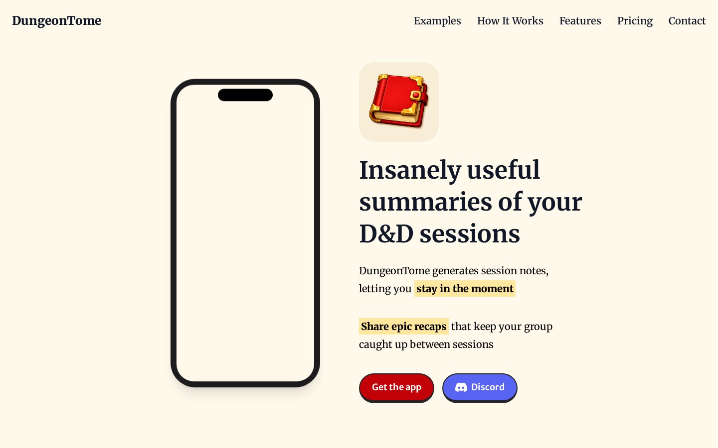 DungeonTome Homepage