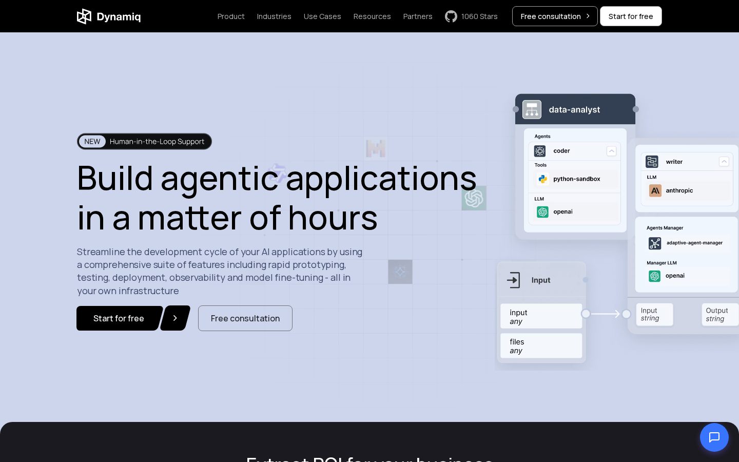 Dynamiq's Agentic AI Studio Homepage