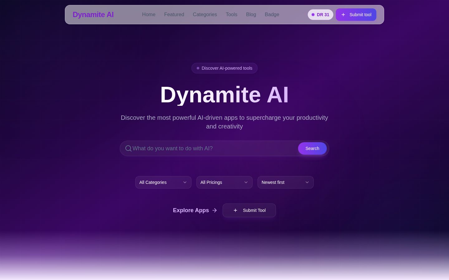 Dynamite AI Homepage