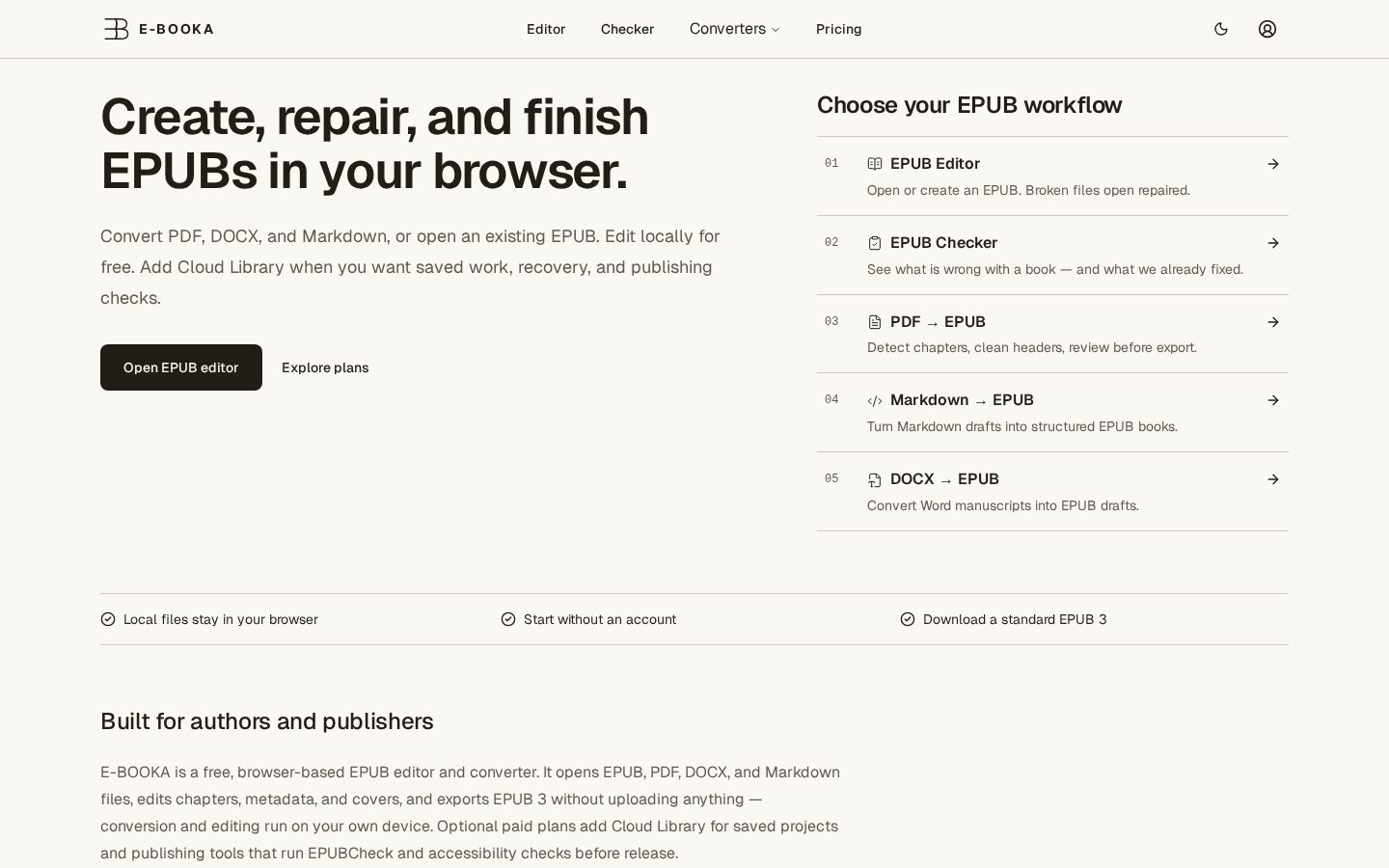 E-BOOKA Homepage
