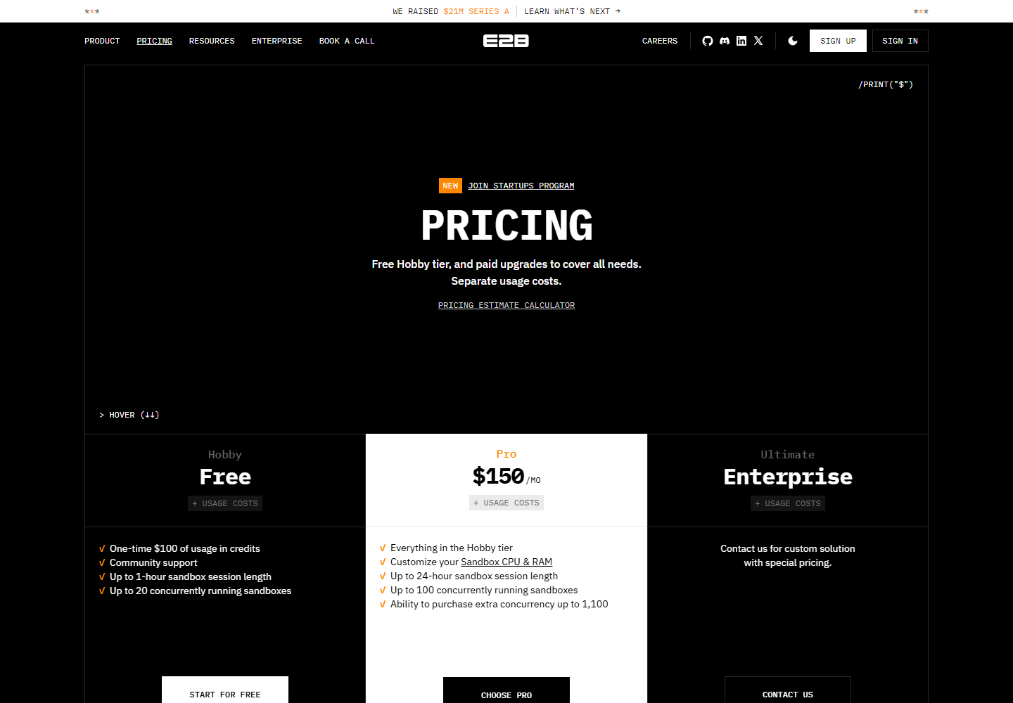 E2B pricing