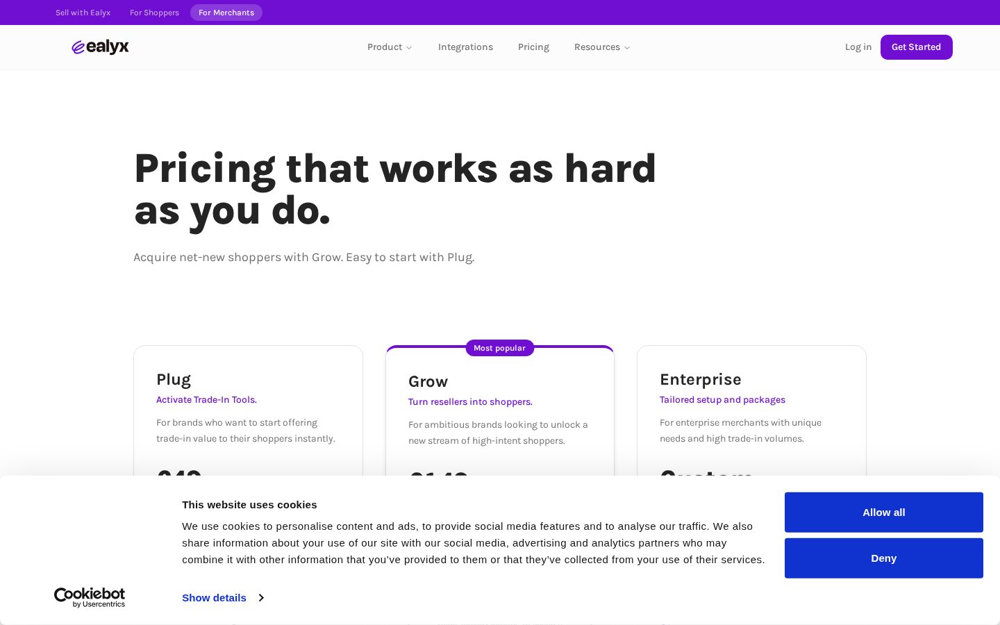 Ealyx Sell Pricing
