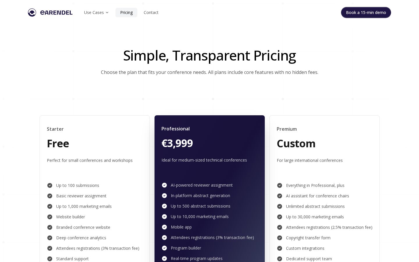 Earendel Pricing