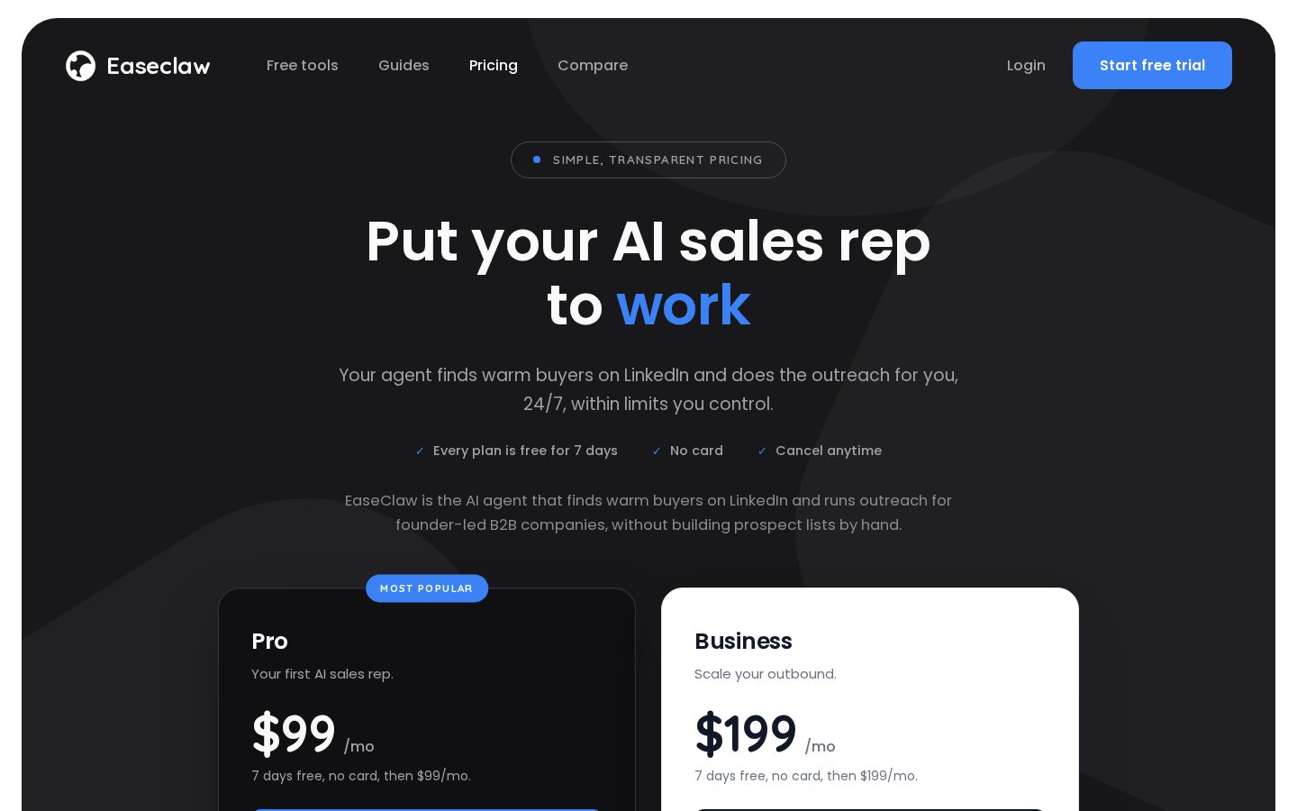 EaseClaw Pricing