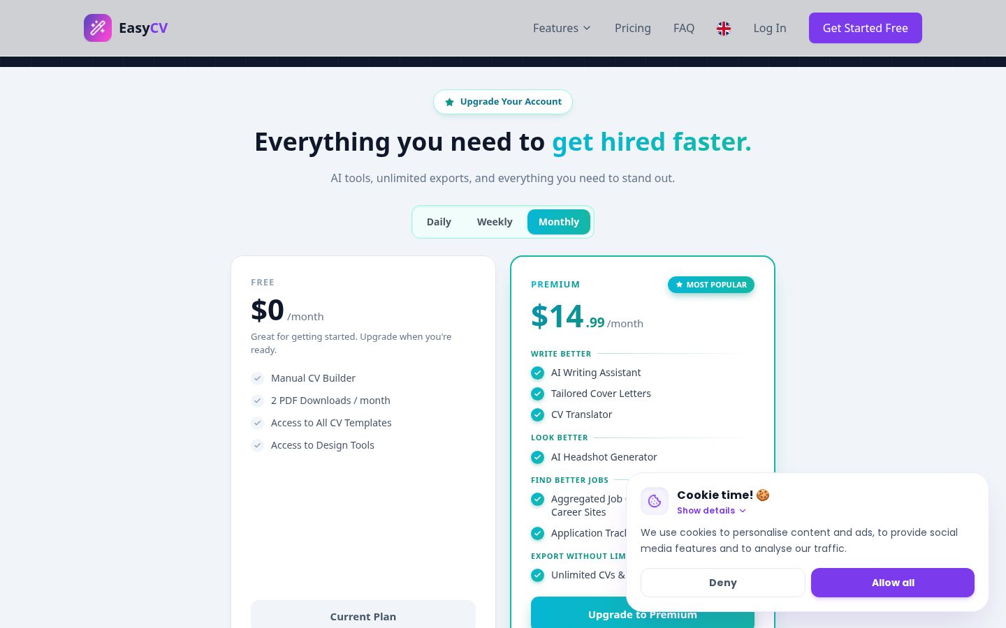 Easy CV Pricing