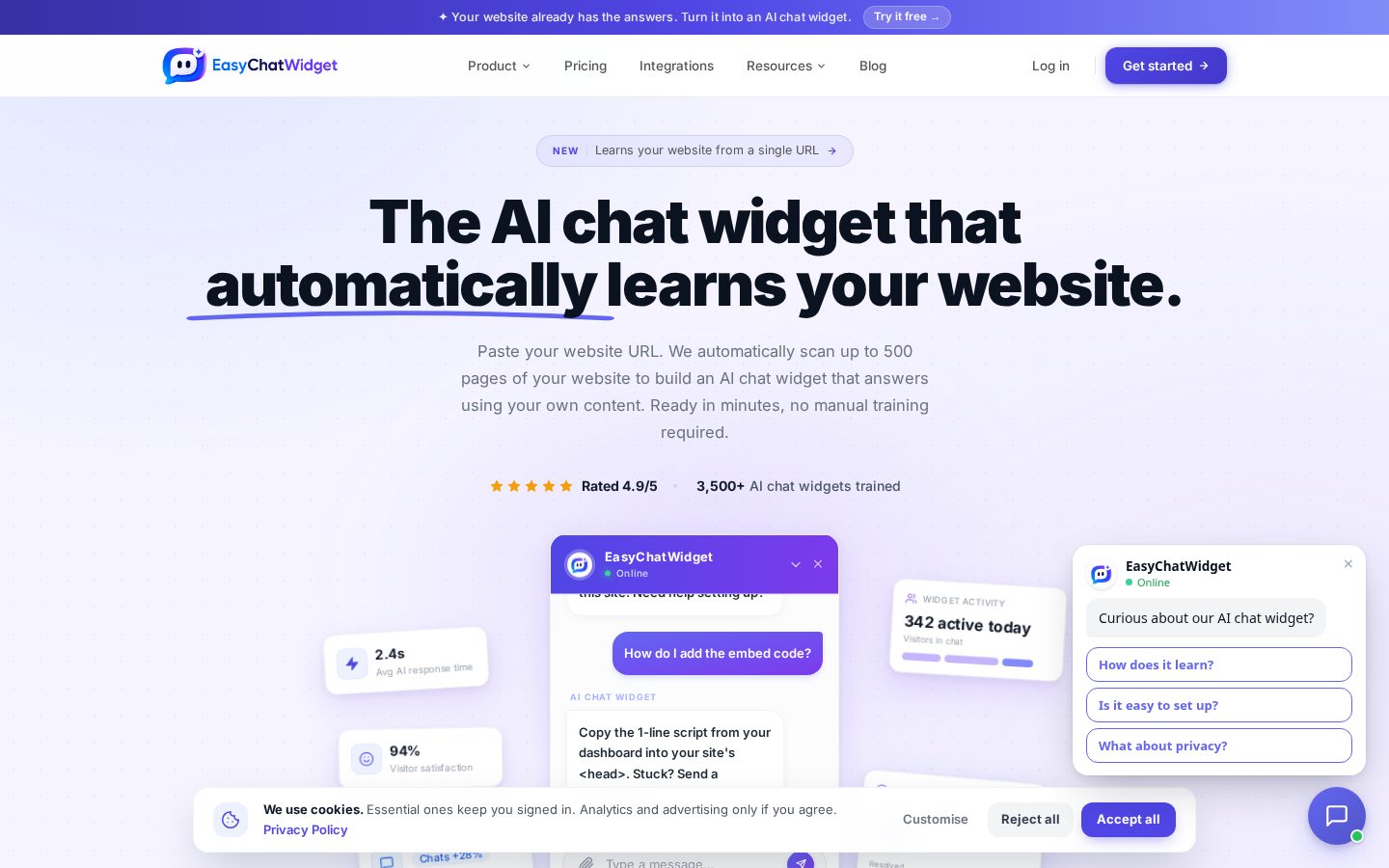 EasyChatWidget Homepage