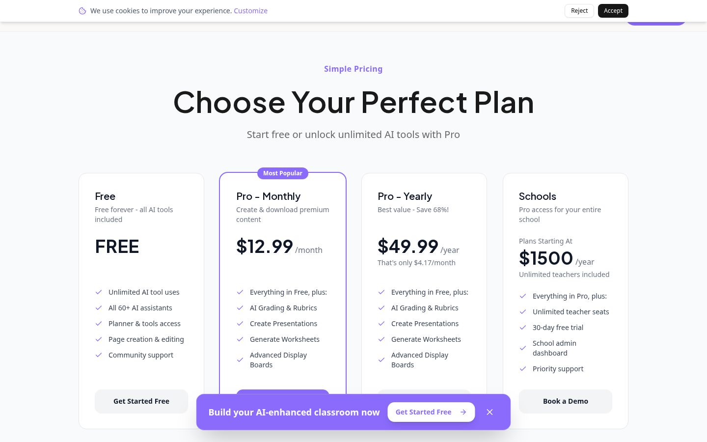 EasyClass AI Pricing
