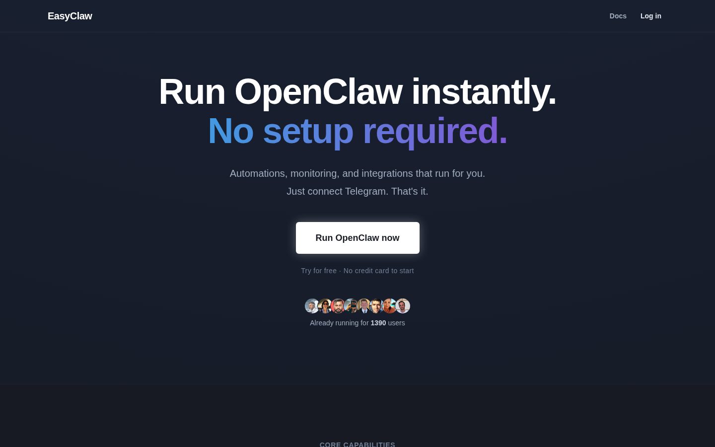 EasyClaw Homepage