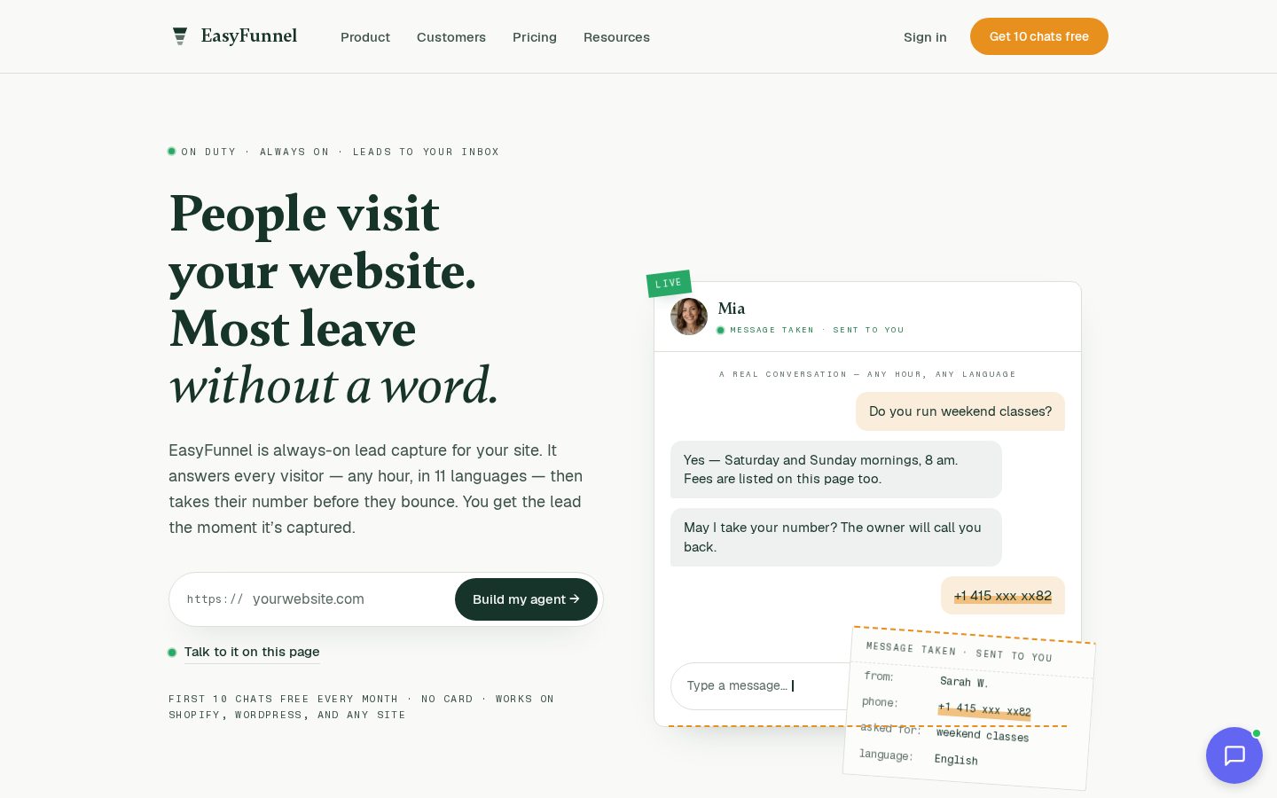 EasyFunnel Homepage