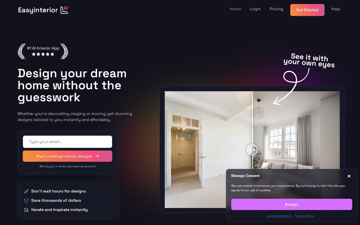 EasyInterior aI Homepage