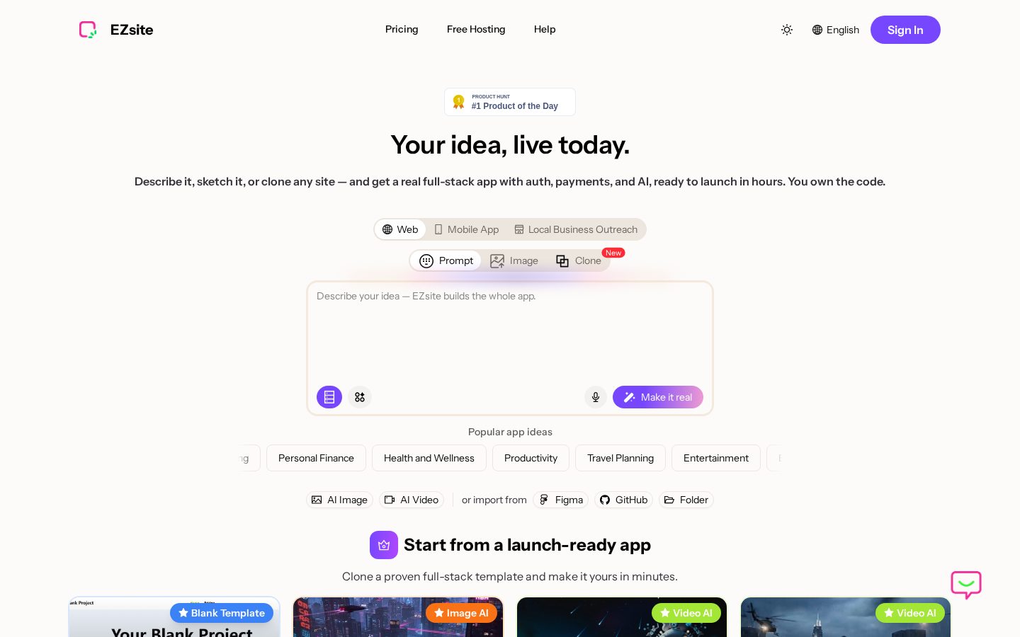 EasySite Homepage
