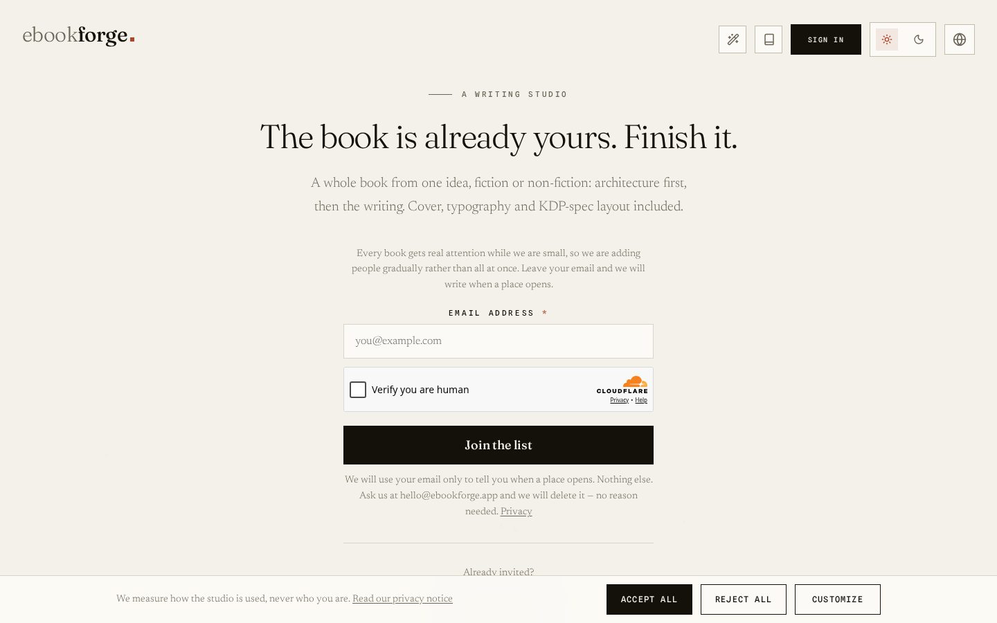 EbookForge Homepage