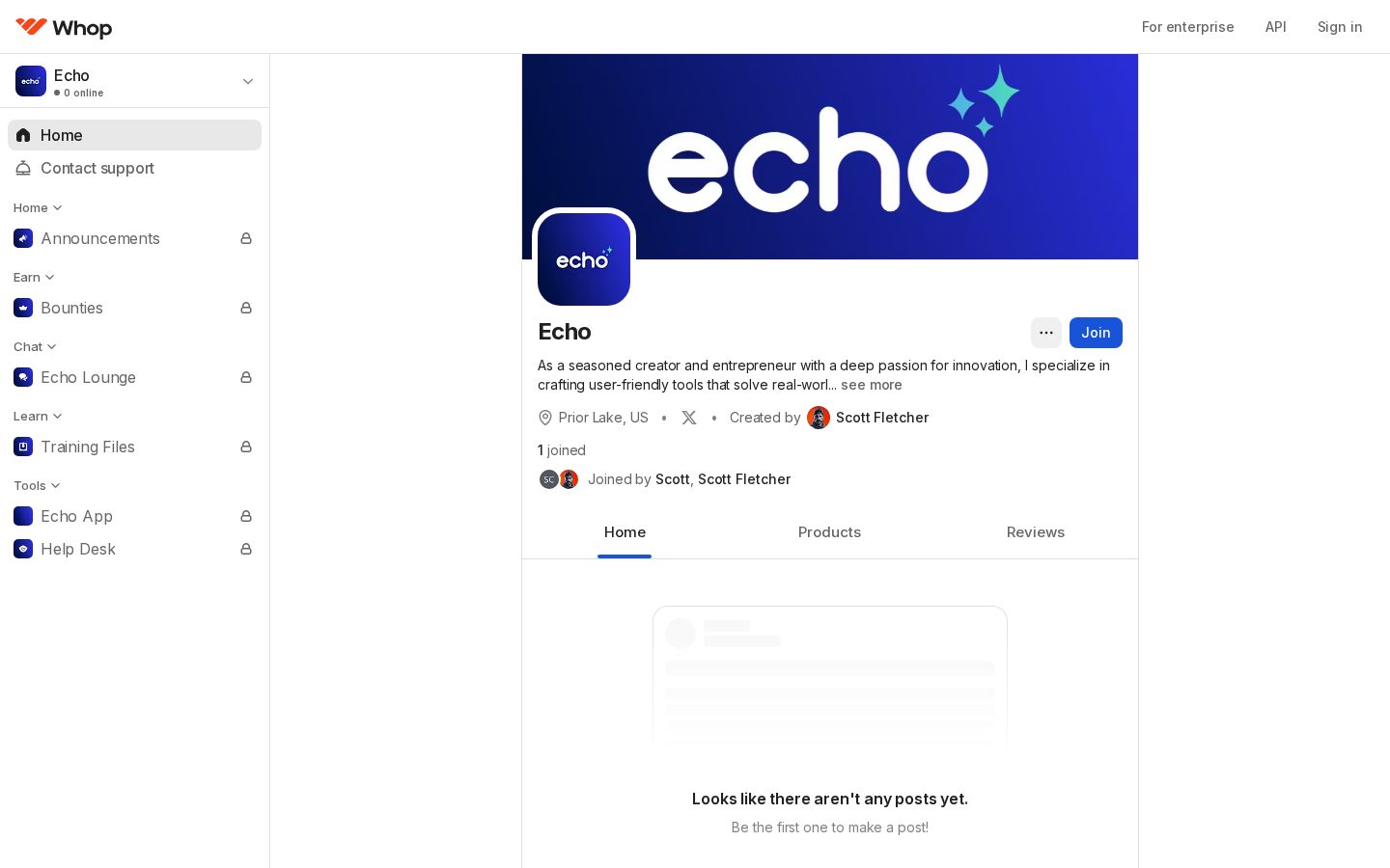 Echo Homepage