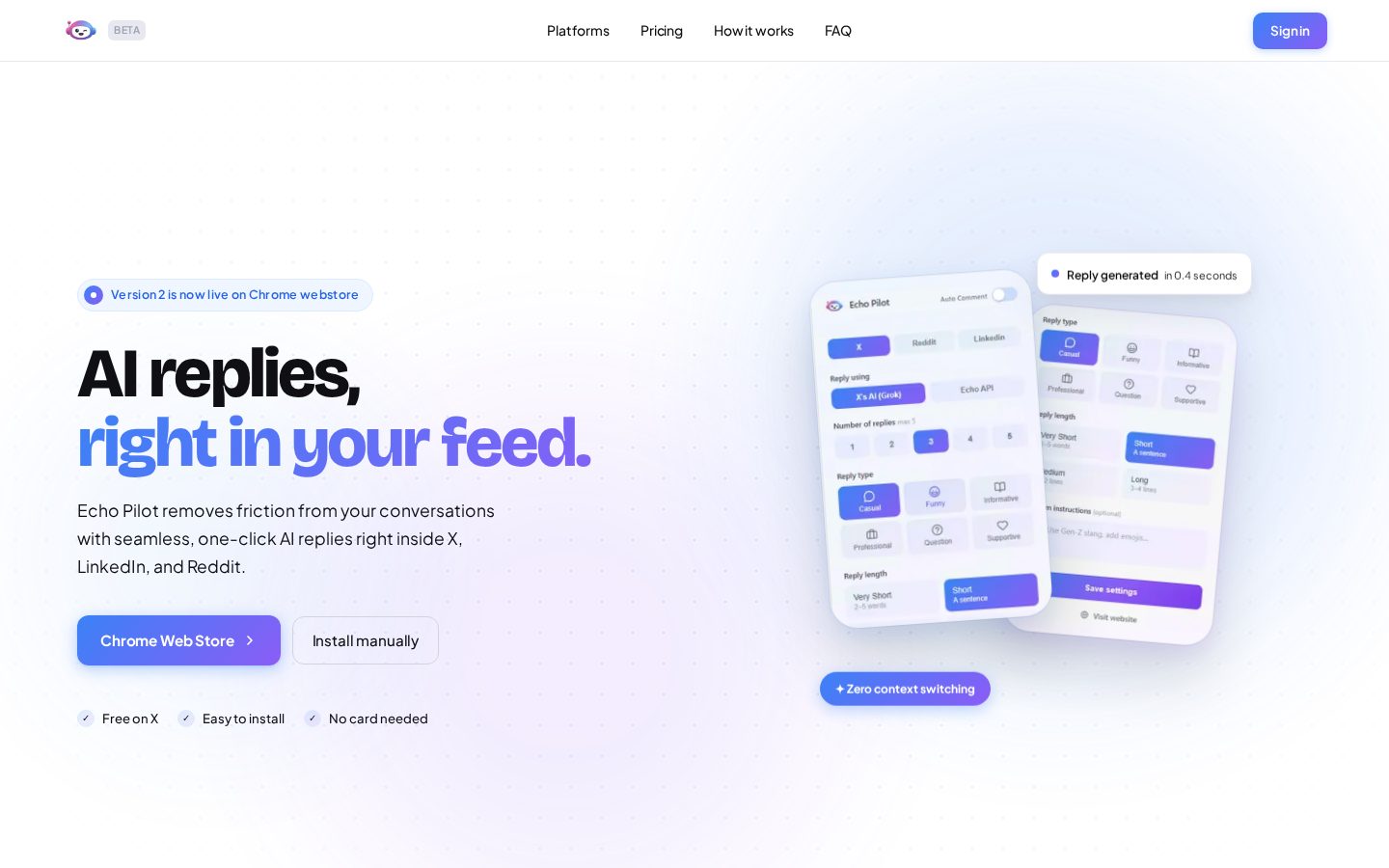 Echo Pilot Homepage