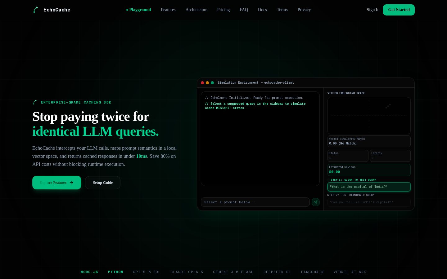 EchoCache Homepage