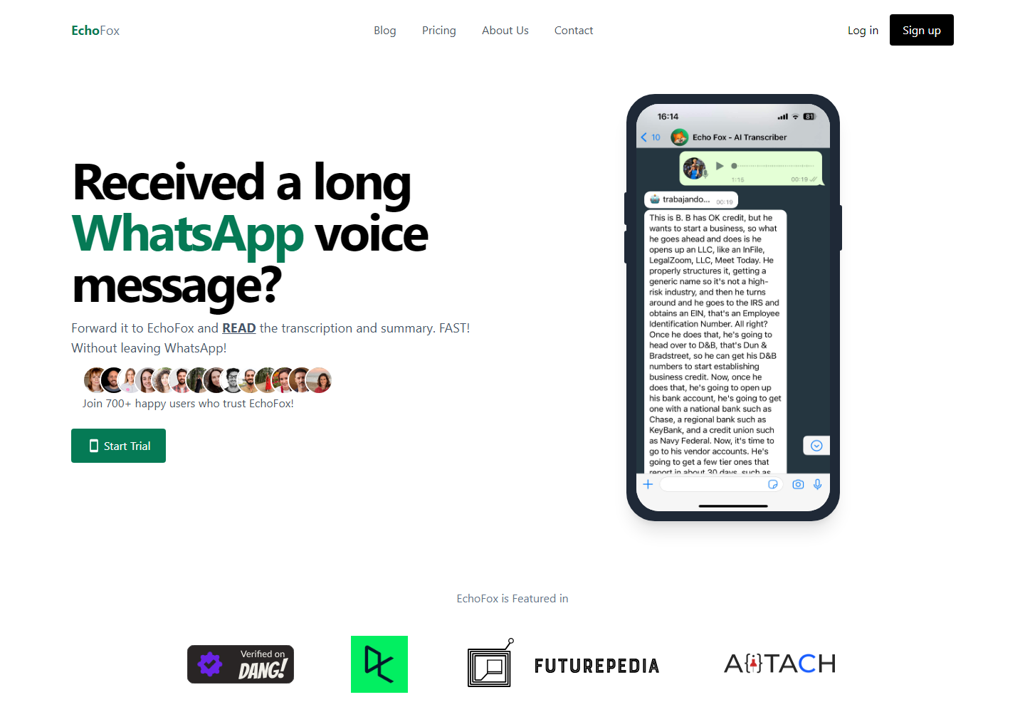 EchoFox homepage