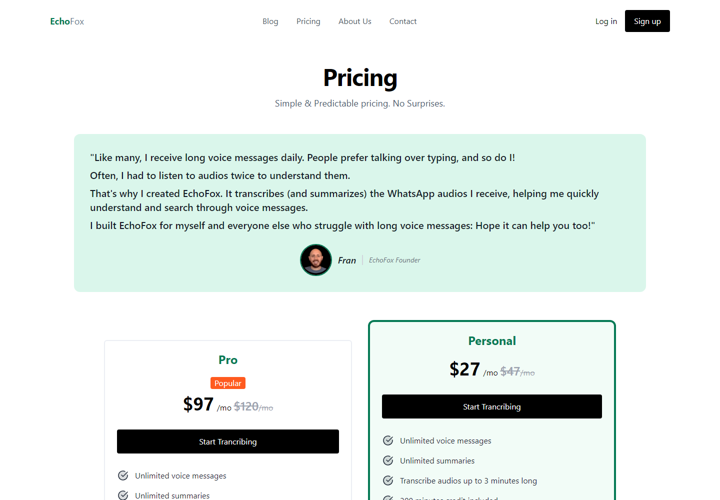 EchoFox pricing