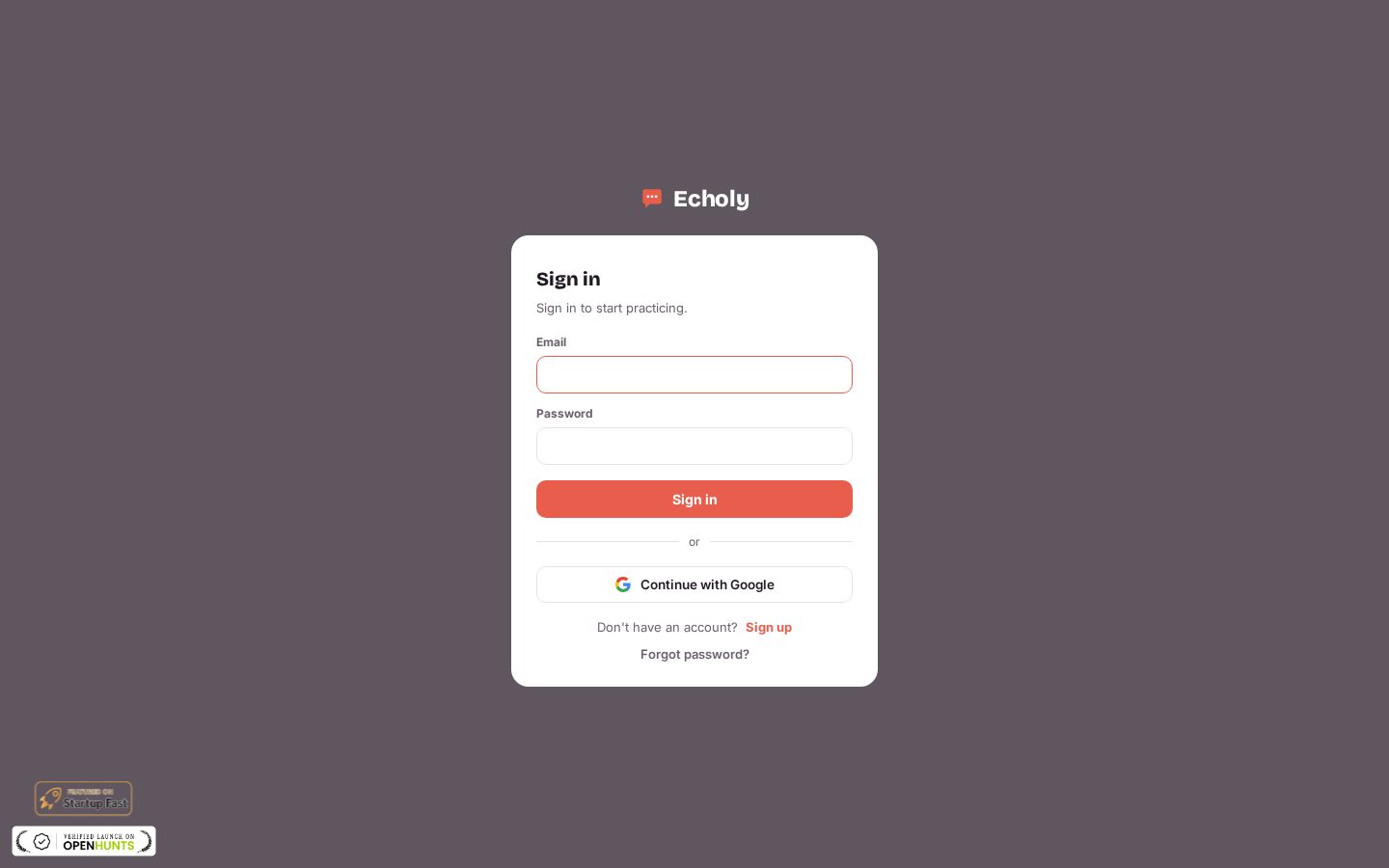Echoly Homepage