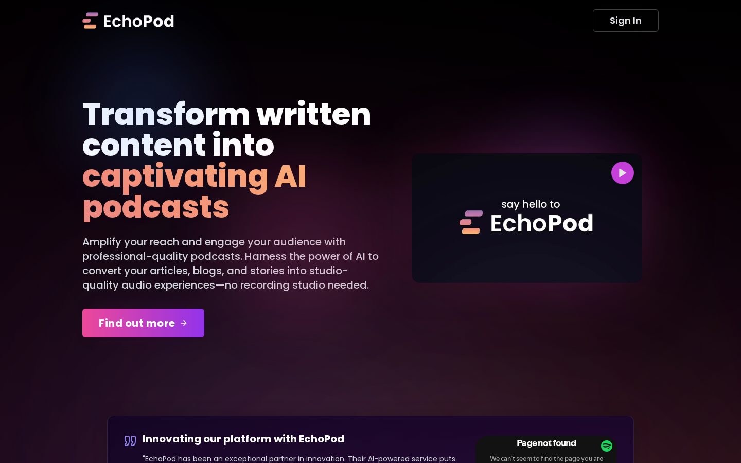 EchoPod Homepage