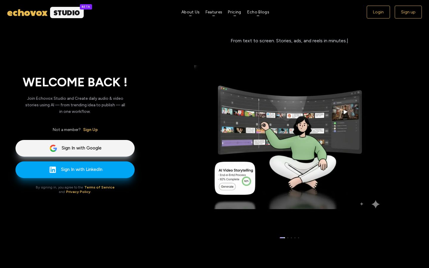Echovox Studio Homepage