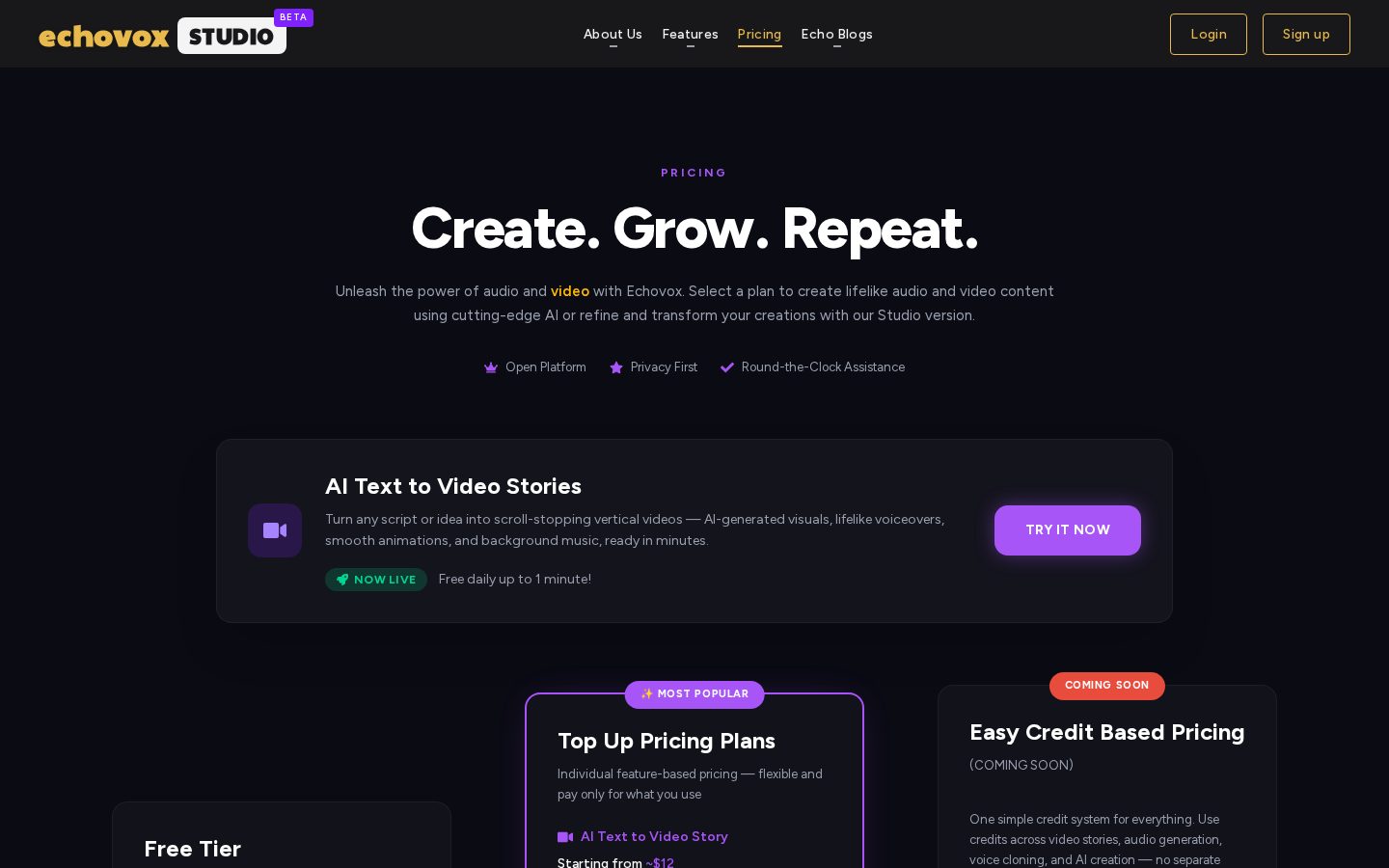 Echovox Studio Pricing