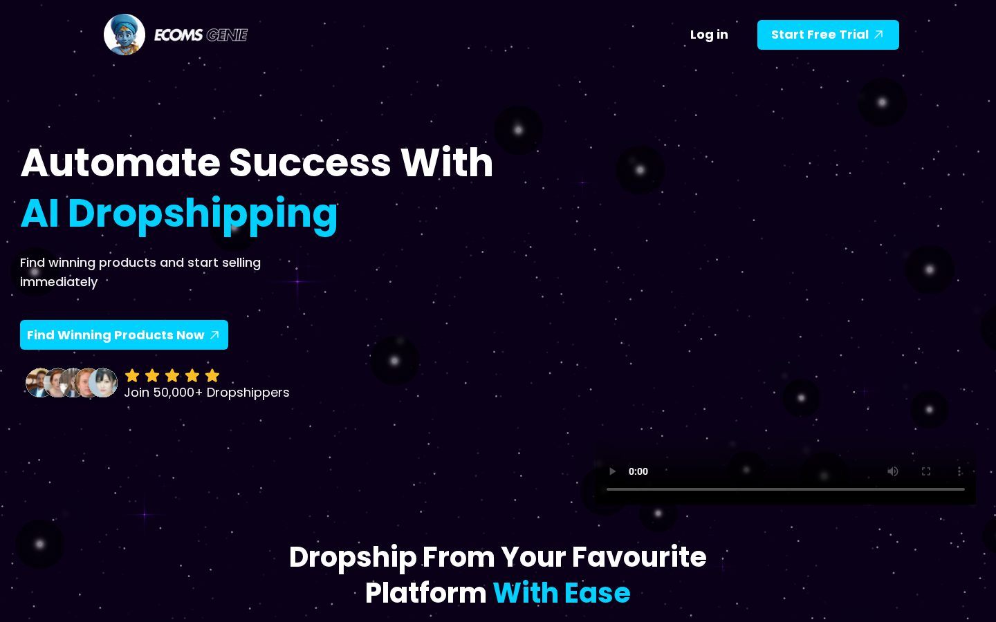 Ecom Genie Homepage