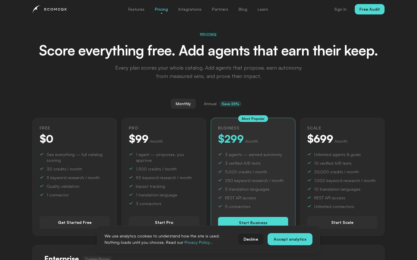 EcomIQX Pricing