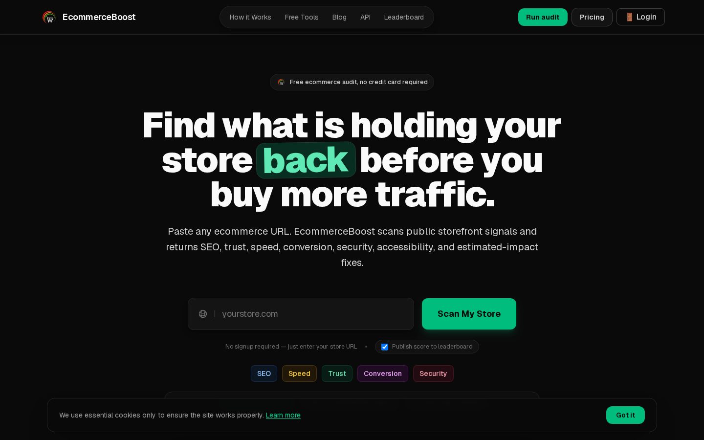 EcommerceBoost Homepage