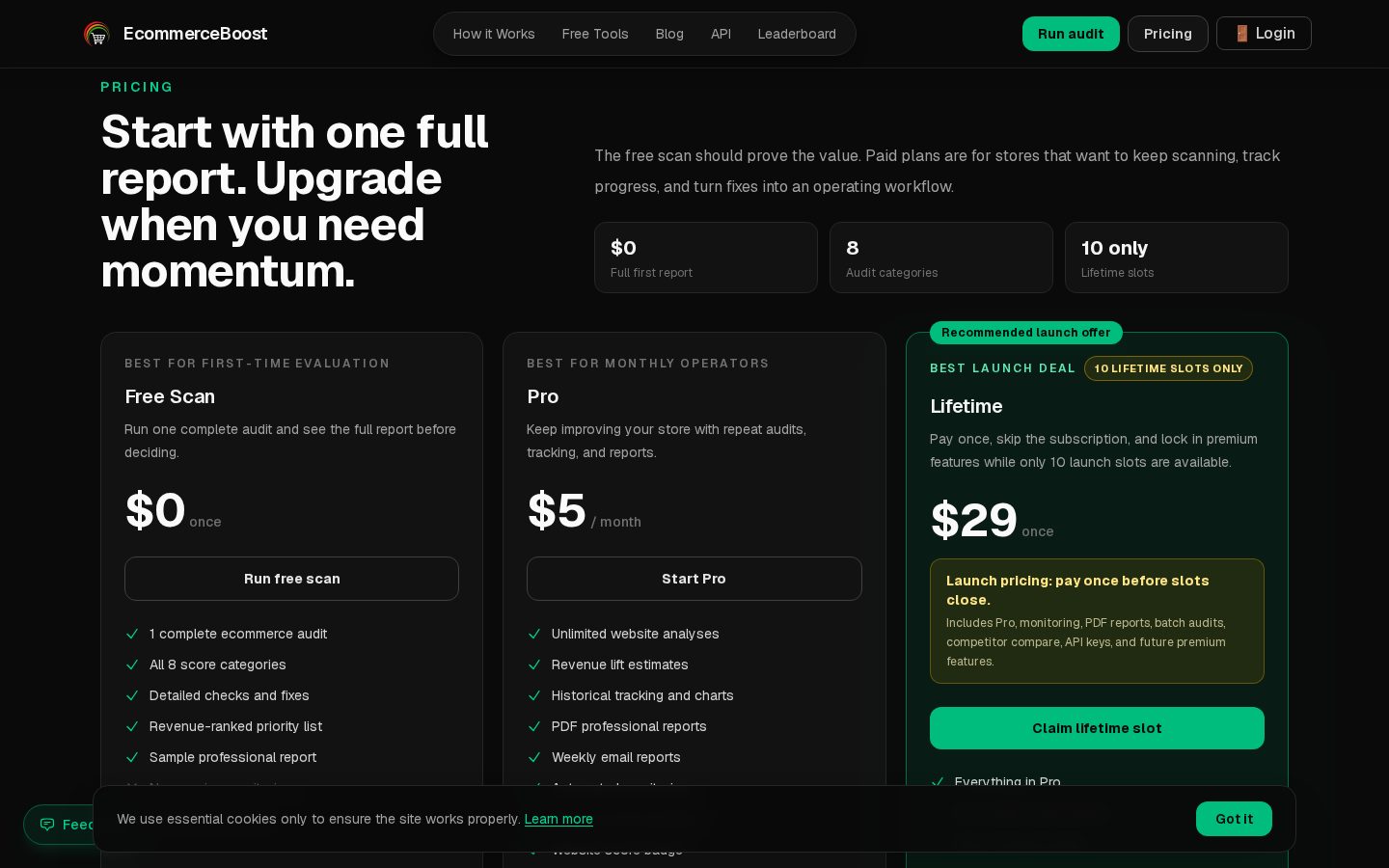 EcommerceBoost Pricing