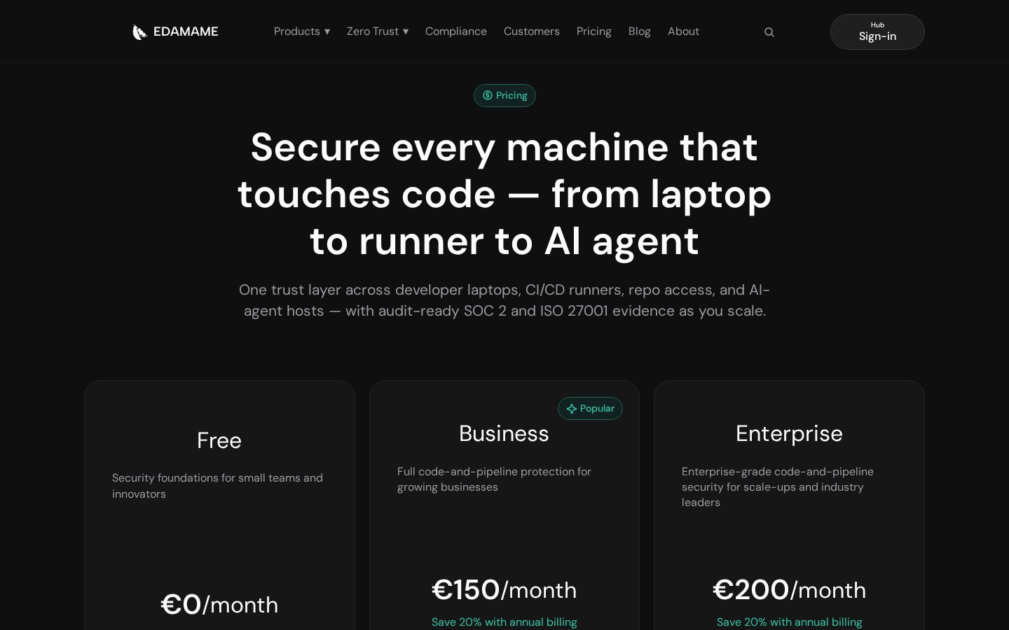 EDAMAME Security Pricing