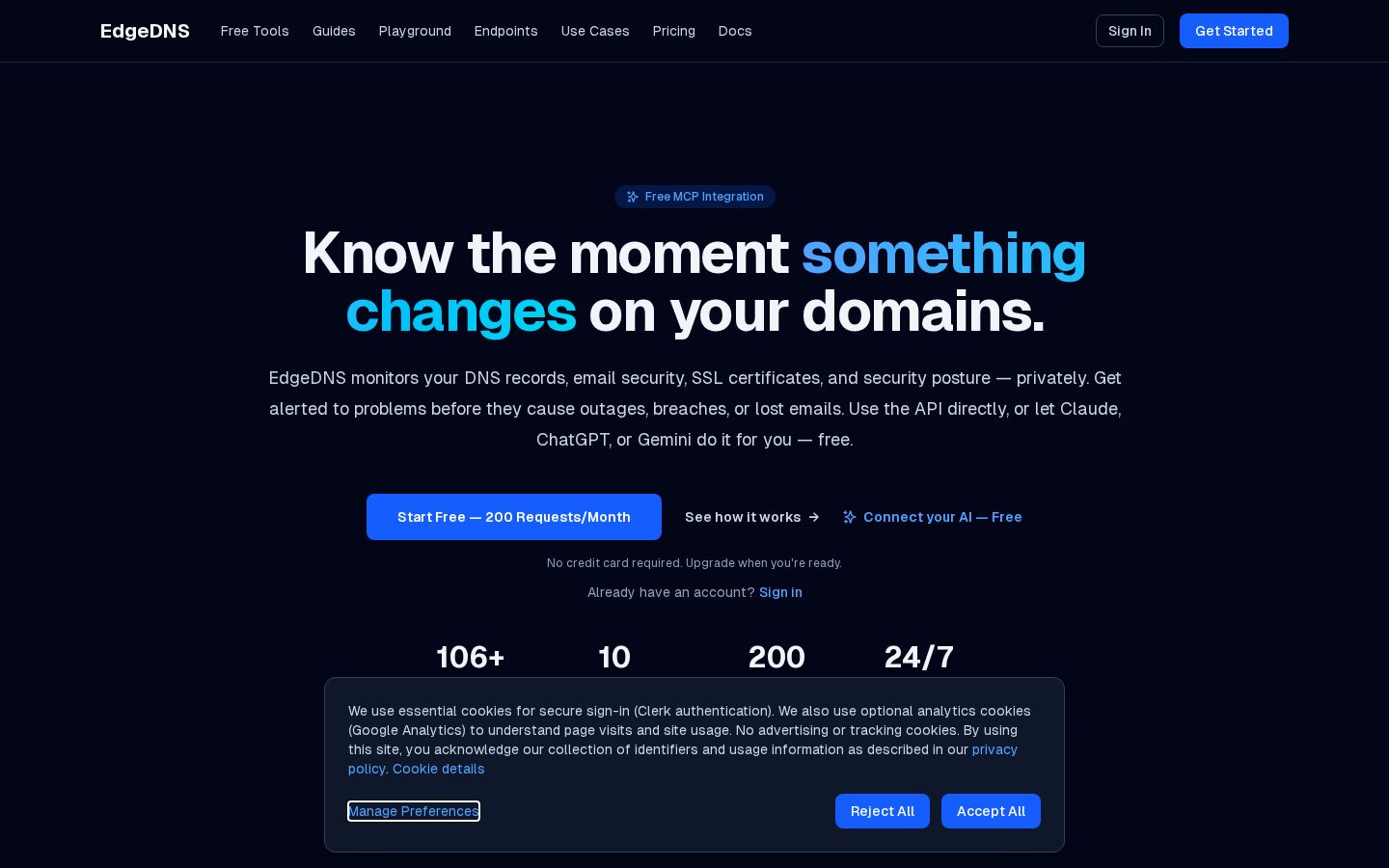 EdgeDNS Homepage