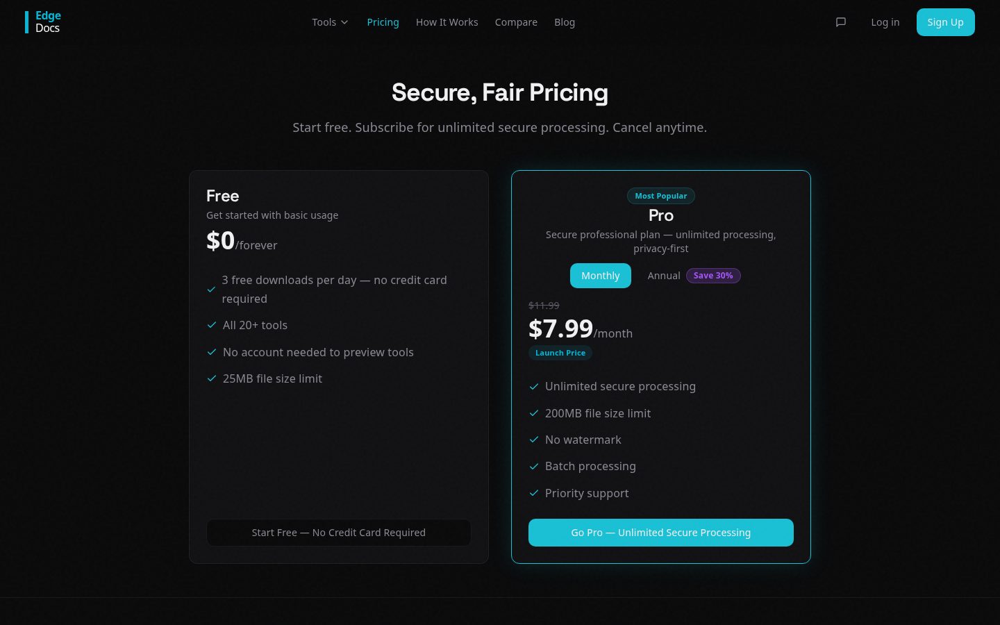 EdgeDocs Pricing