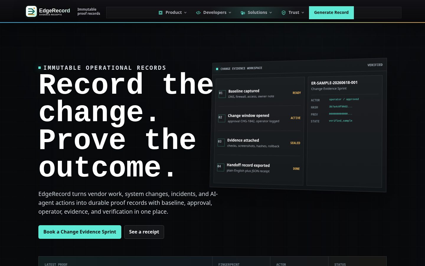 EdgeRecord Homepage