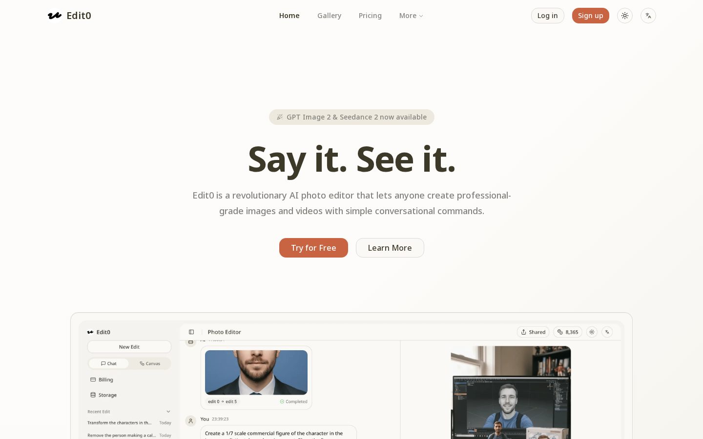 Edit0 Homepage