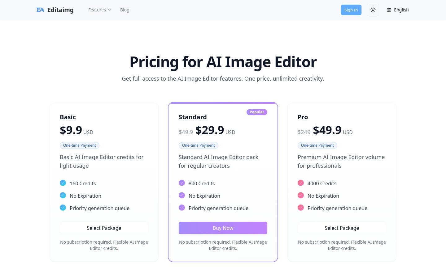 Editaimg Pricing