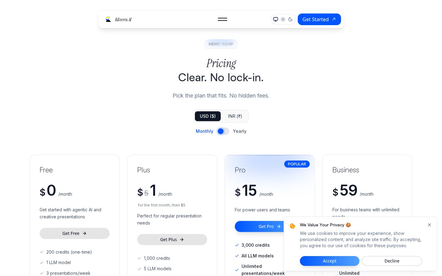 Edvora AI Pricing