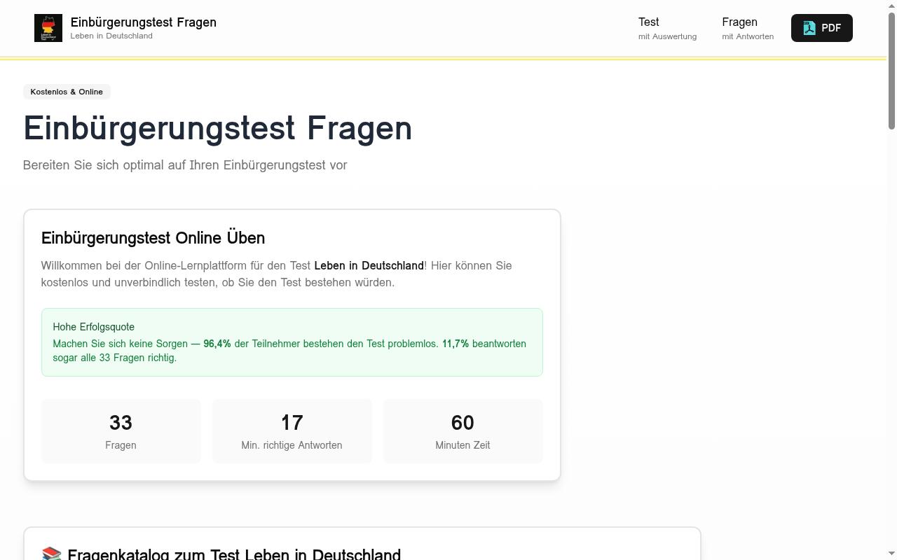 EinbuergerungstestFragen Homepage