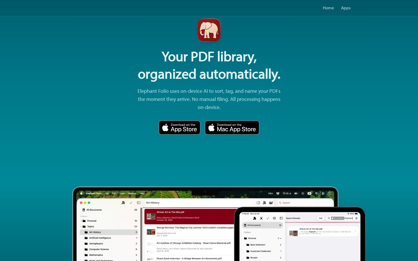 Elephant Folio Homepage