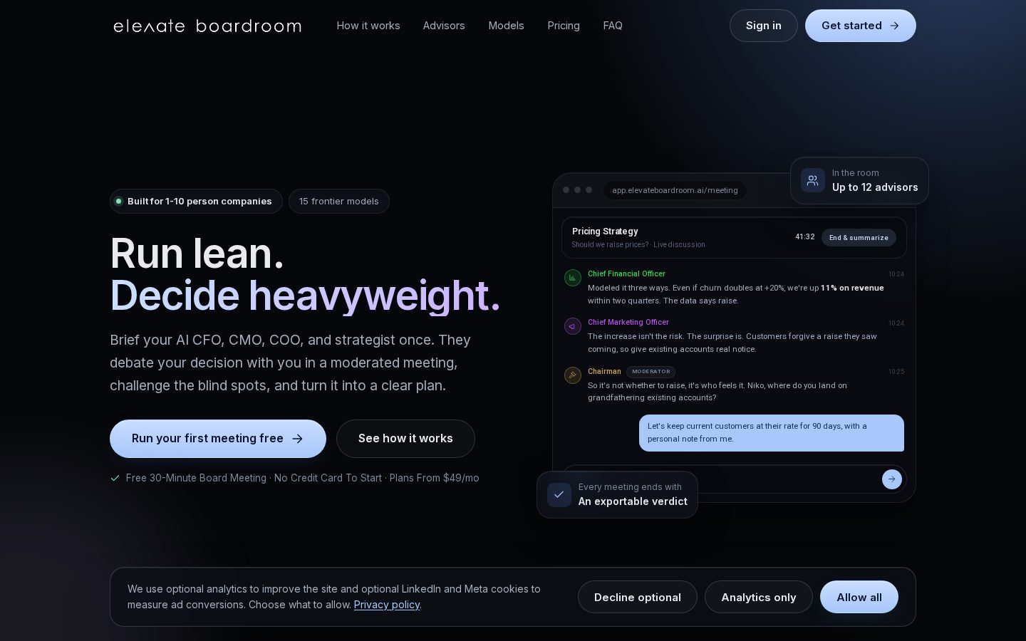 Elevate Boardroom Homepage