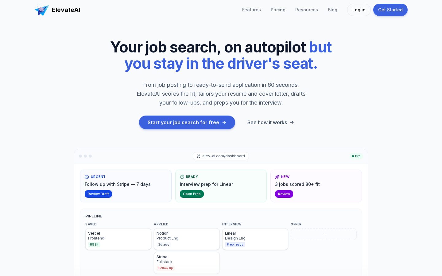 ElevateAI Homepage