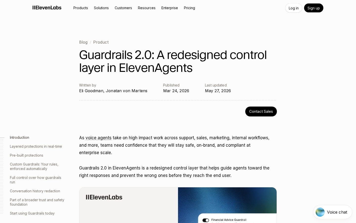ElevenAgents Guardrails 2.0 Homepage