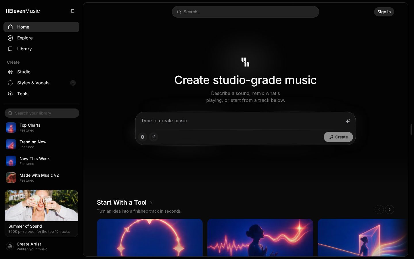 ElevenMusic Homepage