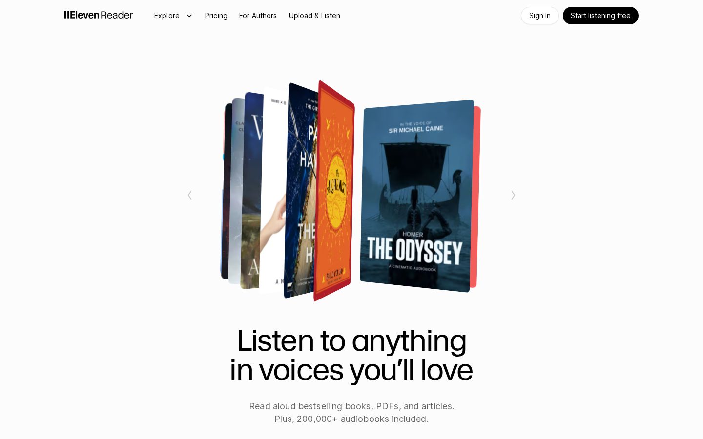 ElevenReader Homepage