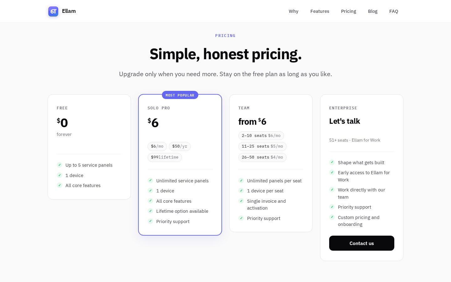 Ellam Pricing