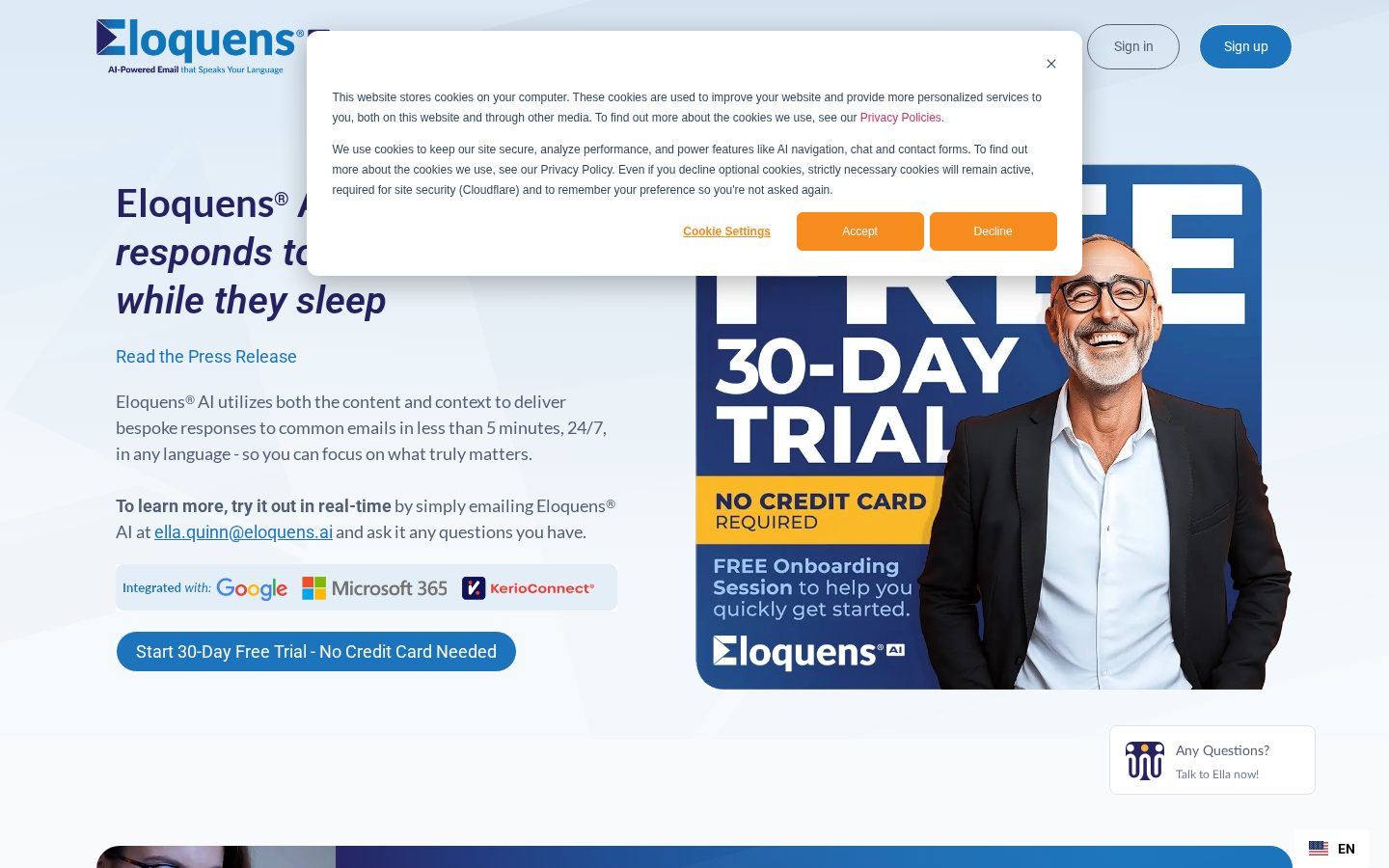 Eloquens AI Homepage