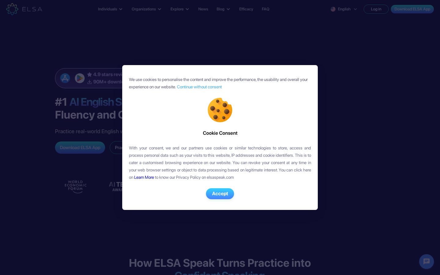 ELSA Speak Homepage