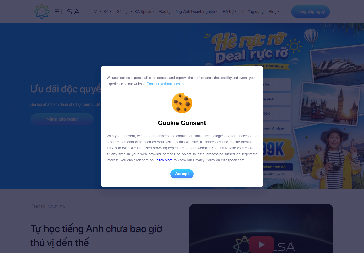 ELSA Speak Việt Nam homepage