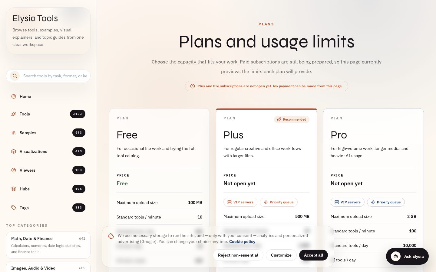 elysiatools Pricing